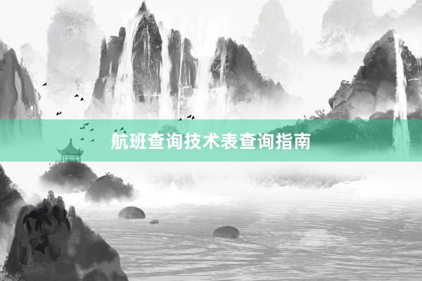 航班查询技术表查询指南