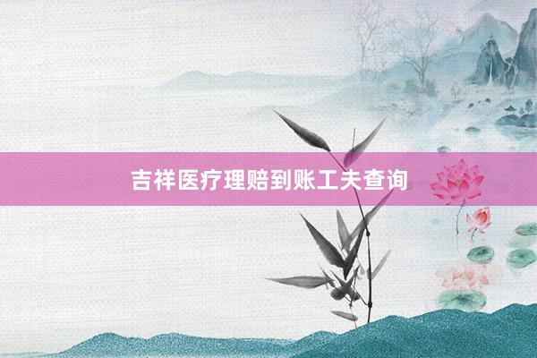 吉祥医疗理赔到账工夫查询